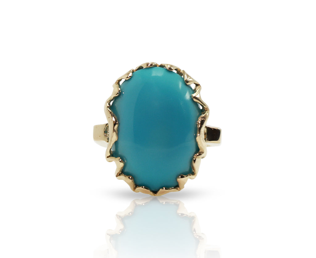 14K Sleeping Beauty Turquoise Ring