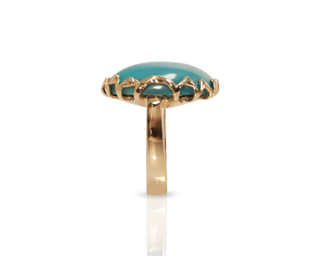 14K Sleeping Beauty Turquoise Ring