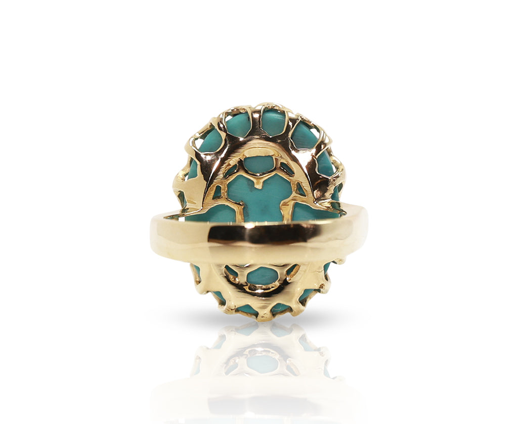 14K Sleeping Beauty Turquoise Ring